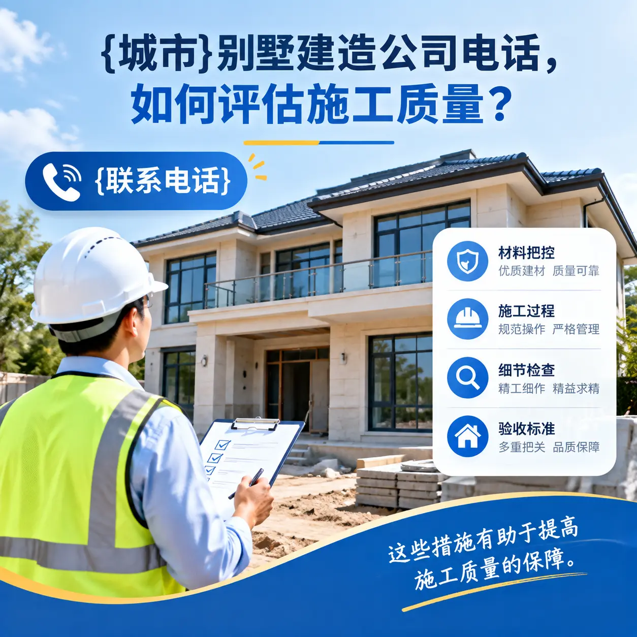 凯里别墅建造公司电话,如何评估施工质量?